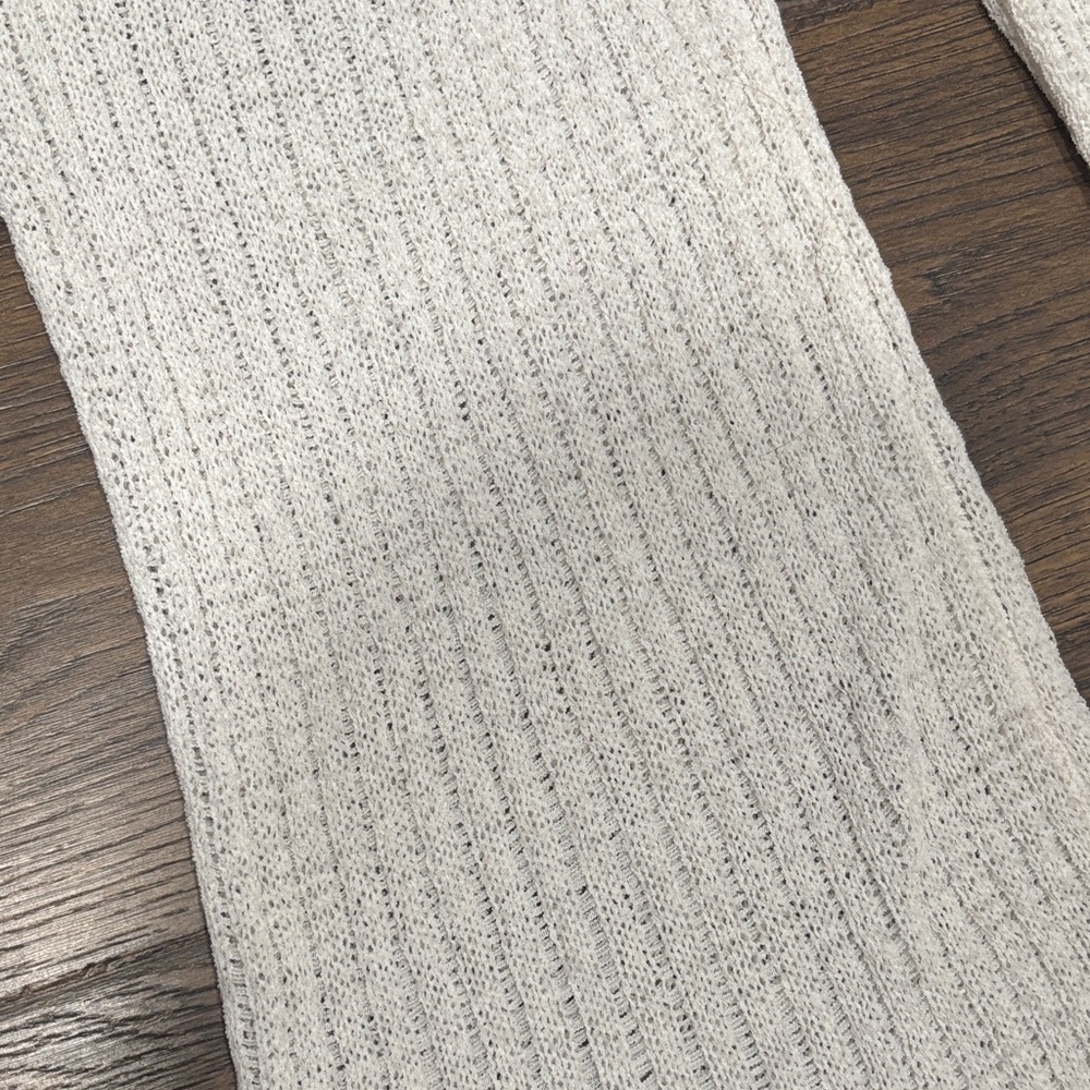 Cream Ribbed swim coverup Pants - Picture 2 of 5